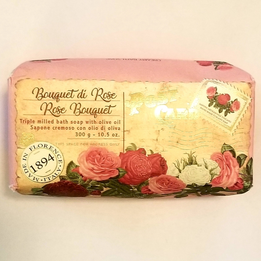 Sapone Fine Rose Soap w/ Olive Oil 10.5 oz. NEW